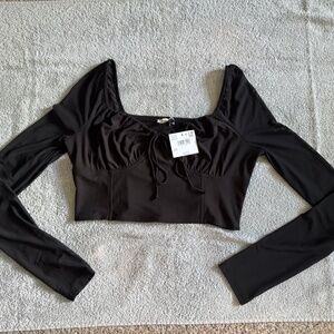 Cropped mesh corset style top
